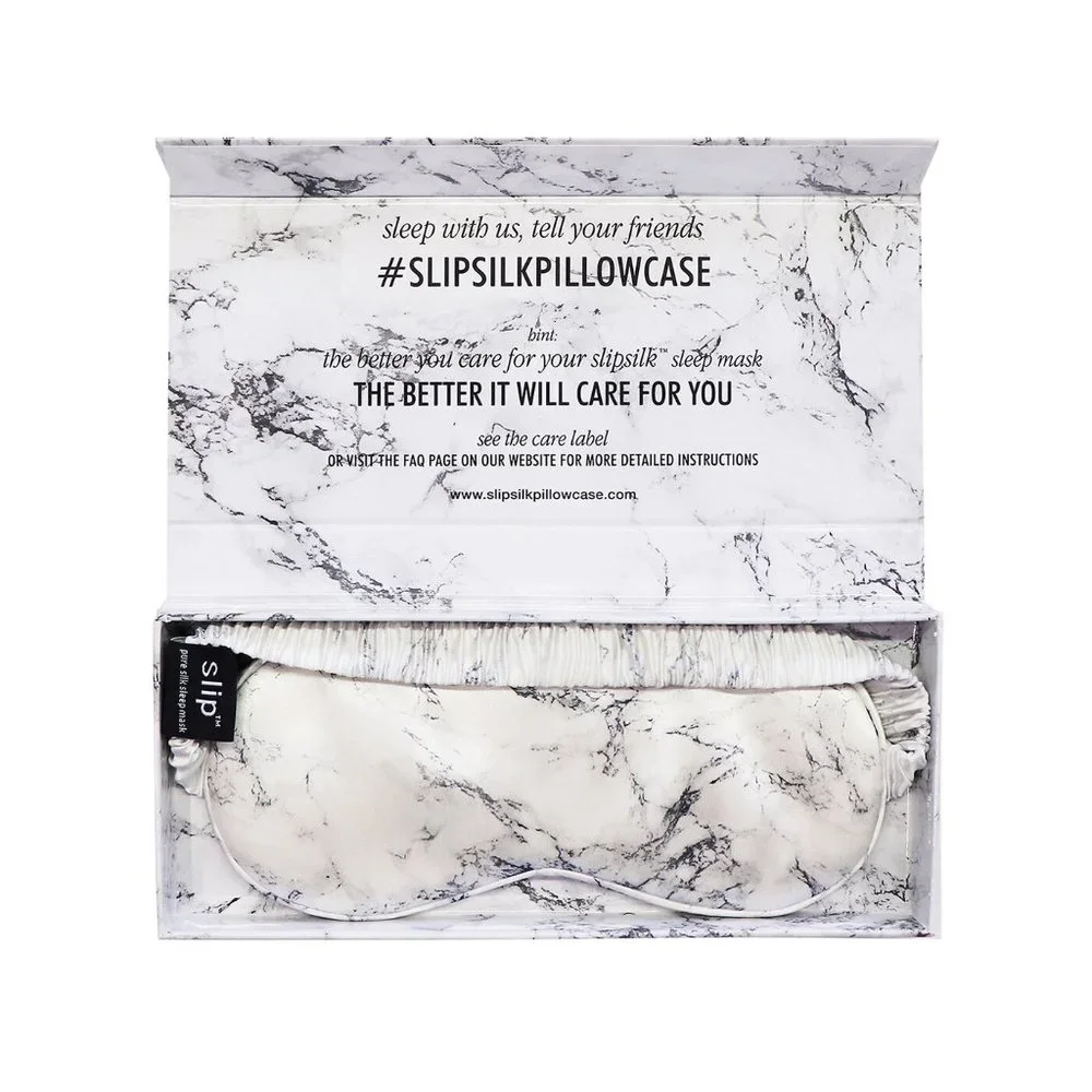 slip Marble Print Silk Eye Mask